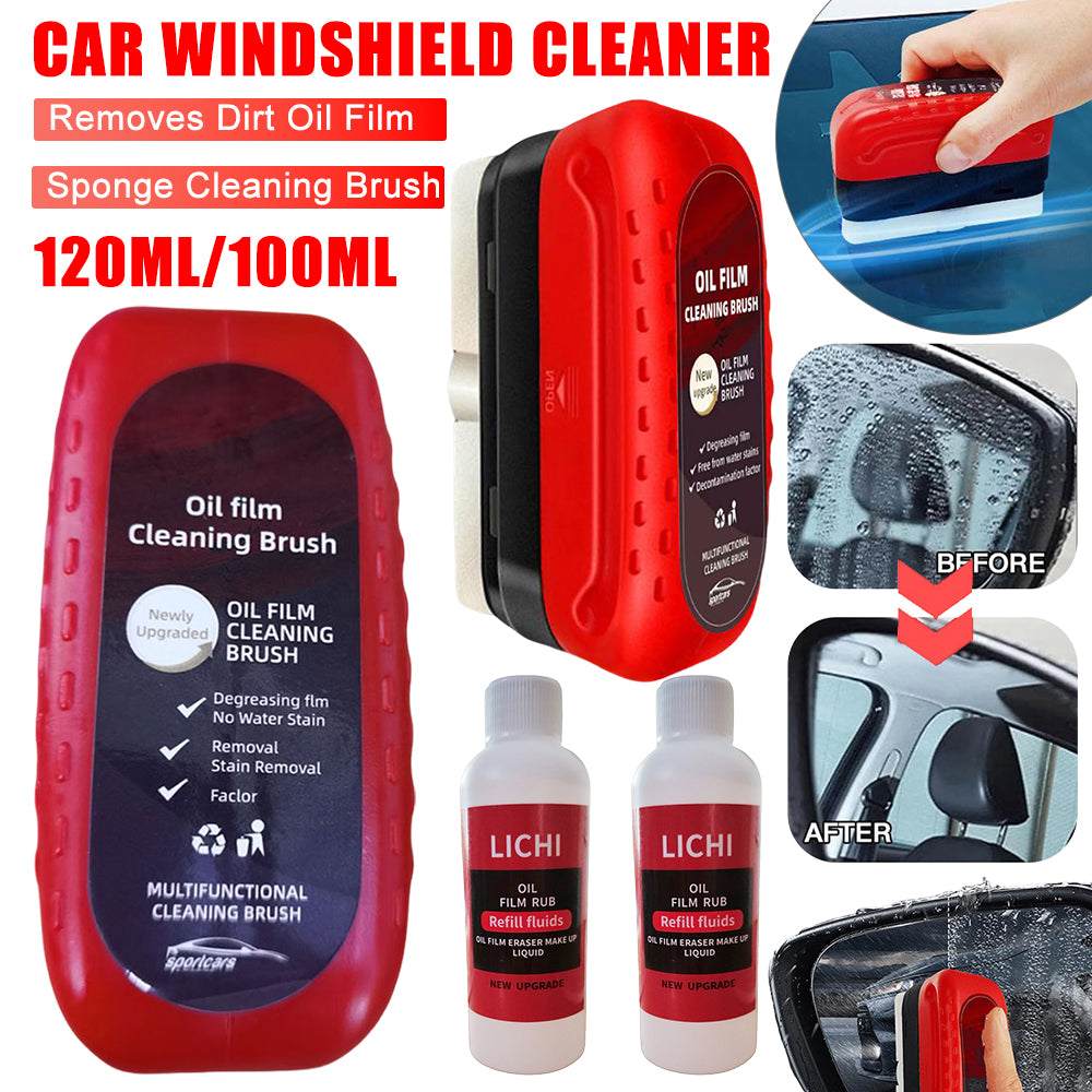 Windshield cleaner and oil film remover